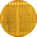 Round Oriental Yellow Modern Rug, abs4727yw