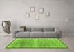 Machine Washable Oriental Green Modern Area Rugs in a Living Room,, wshabs4727grn