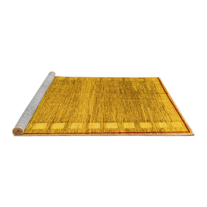 Sideview of Machine Washable Oriental Yellow Modern Rug, wshabs4727yw