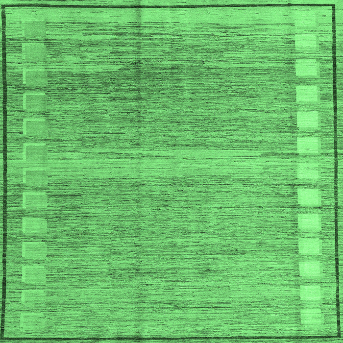 Square Machine Washable Oriental Emerald Green Modern Area Rugs, wshabs4727emgrn