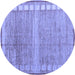 Round Oriental Blue Modern Rug, abs4727blu