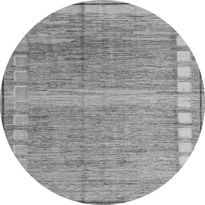 Round Machine Washable Oriental Gray Modern Rug, wshabs4727gry