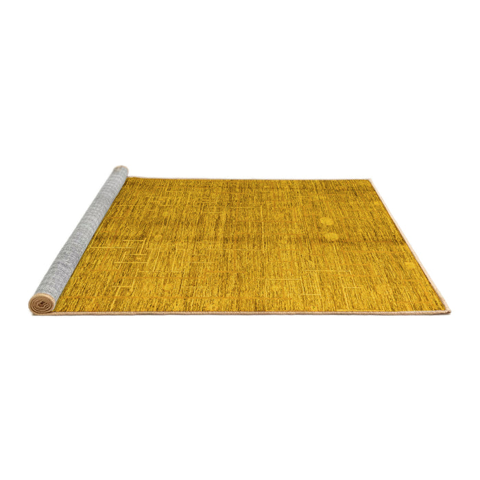 Sideview of Machine Washable Oriental Yellow Modern Rug, wshabs4728yw