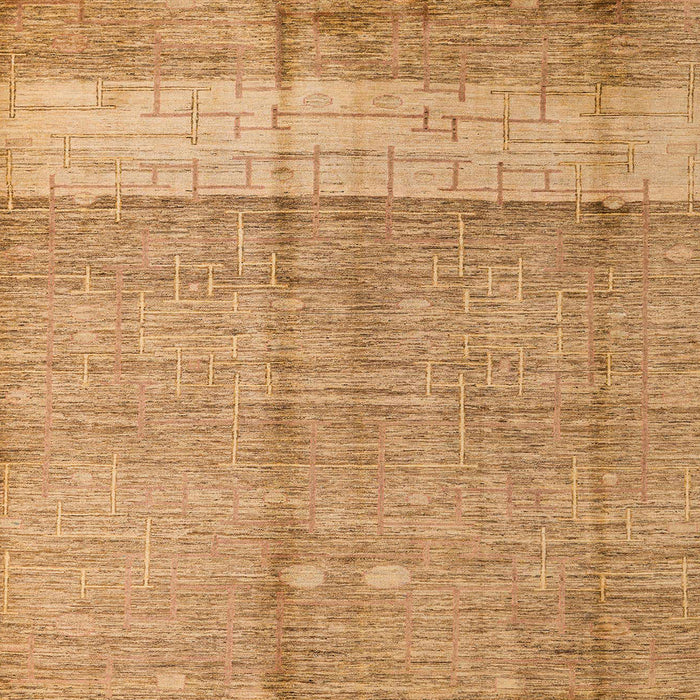 Square Abstract Orange Oriental Rug, abs4728