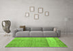 Machine Washable Oriental Green Modern Area Rugs in a Living Room,, wshabs4728grn