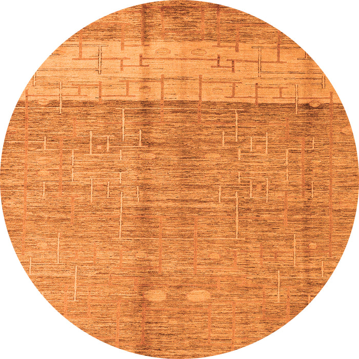 Round Oriental Orange Modern Rug, abs4728org