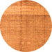 Round Oriental Orange Modern Rug, abs4728org