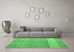 Machine Washable Oriental Emerald Green Modern Area Rugs in a Living Room,, wshabs4728emgrn