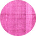 Round Oriental Pink Modern Rug, abs4728pnk