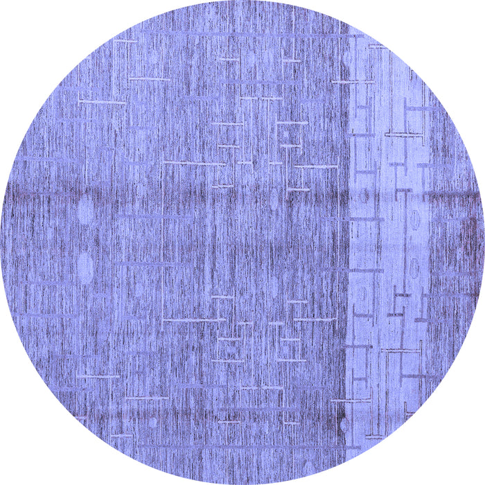 Round Oriental Blue Modern Rug, abs4728blu