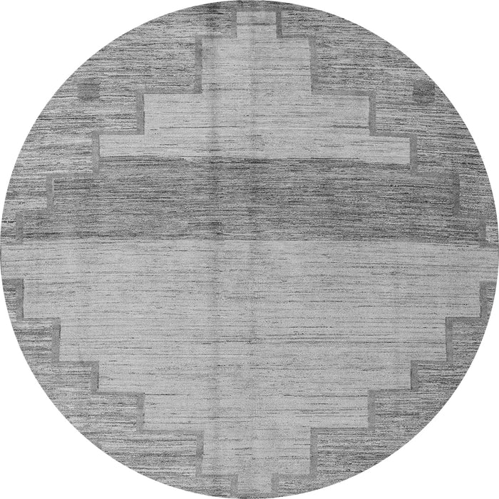 Round Oriental Gray Modern Rug, abs4729gry