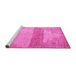 Sideview of Machine Washable Oriental Pink Modern Rug, wshabs4729pnk