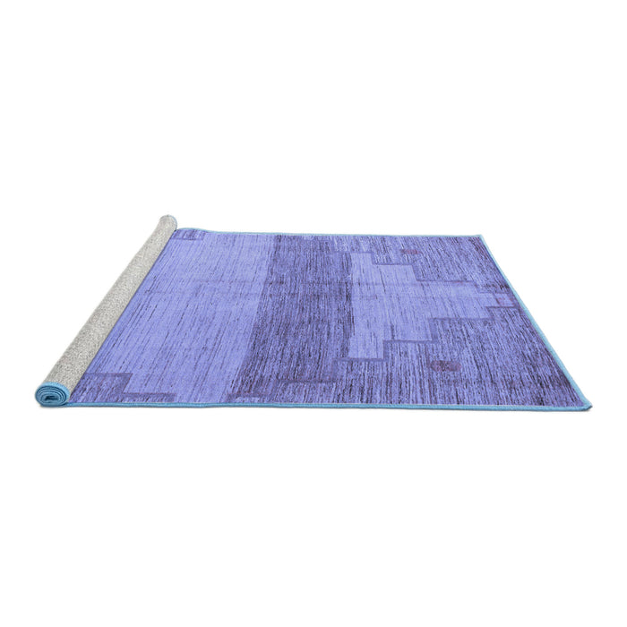 Sideview of Machine Washable Oriental Blue Modern Rug, wshabs4729blu