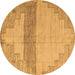 Round Oriental Brown Modern Rug, abs4729brn