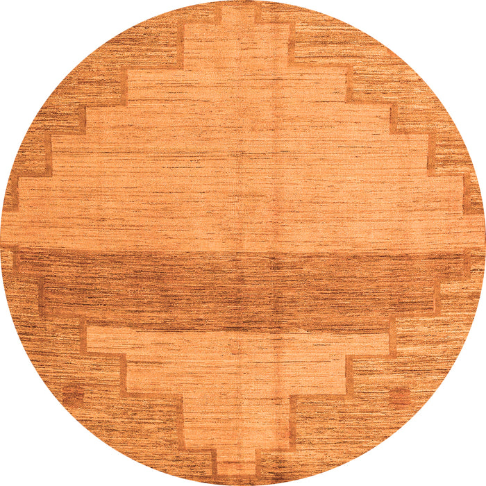 Round Oriental Orange Modern Rug, abs4729org