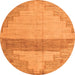 Round Oriental Orange Modern Rug, abs4729org