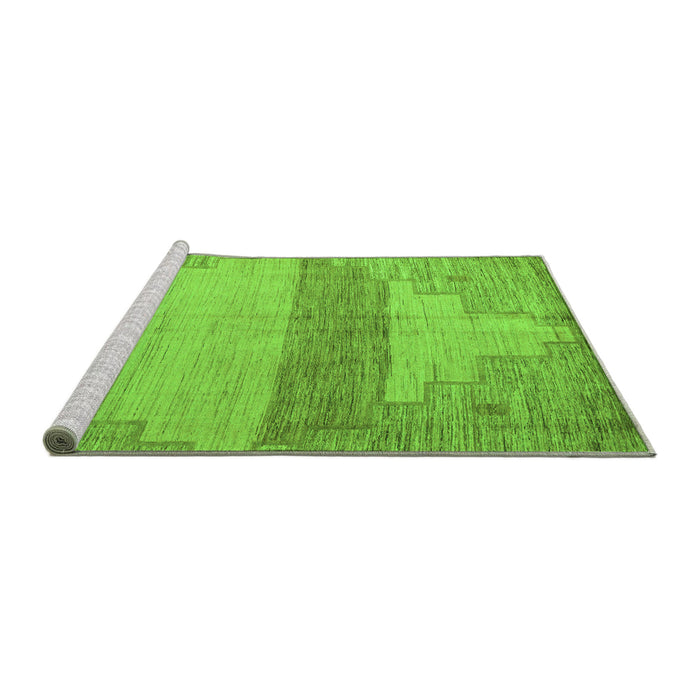 Sideview of Machine Washable Oriental Green Modern Area Rugs, wshabs4729grn