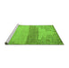 Sideview of Machine Washable Oriental Green Modern Area Rugs, wshabs4729grn