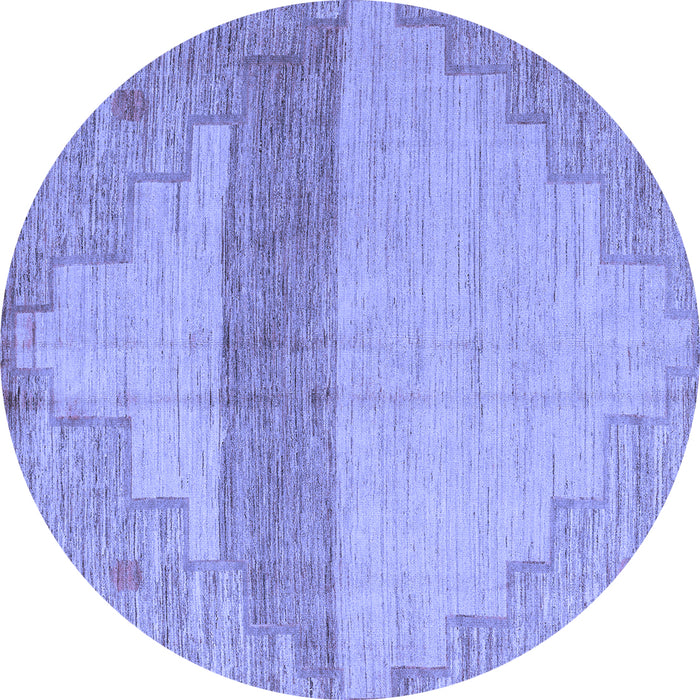 Round Oriental Blue Modern Rug, abs4729blu