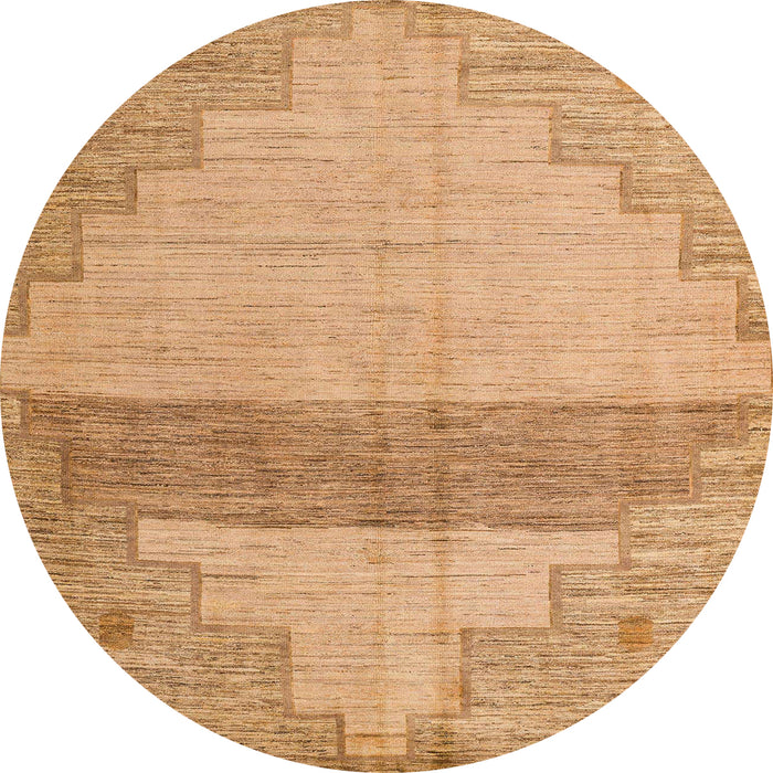 Round Abstract Orange Oriental Rug, abs4729