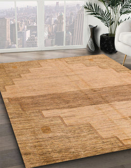 Machine Washable Abstract Orange Rug in a Family Room, wshabs4729