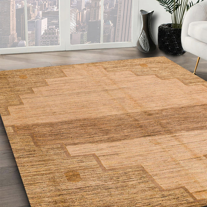 Machine Washable Abstract Orange Rug in a Family Room, wshabs4729