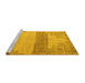 Sideview of Machine Washable Oriental Yellow Modern Rug, wshabs4729yw