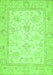 Machine Washable Oriental Green Traditional Area Rugs, wshabs472grn