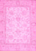 Machine Washable Oriental Pink Traditional Rug, wshabs472pnk