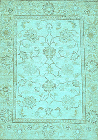 Oriental Light Blue Traditional Rug, abs472lblu