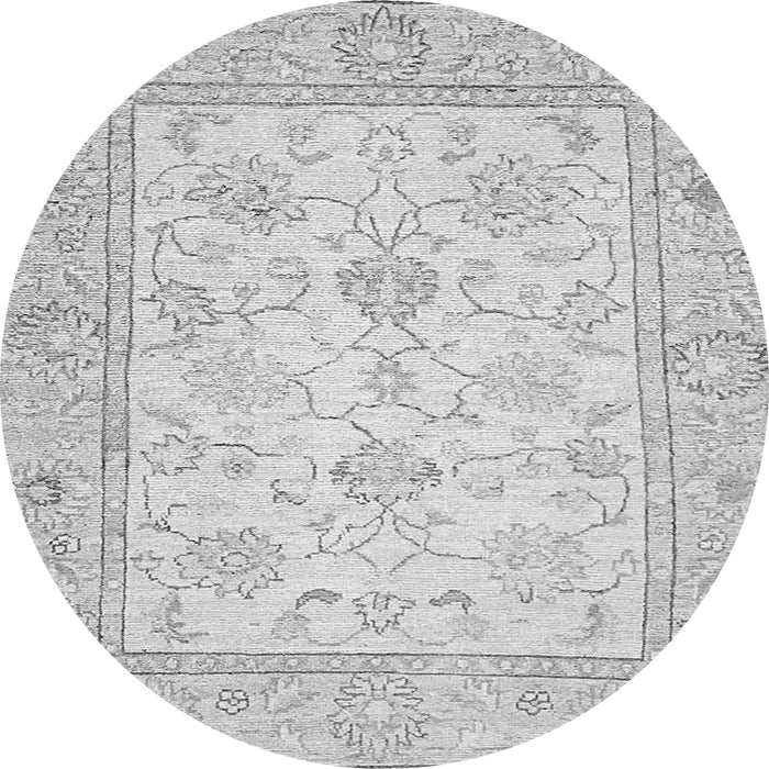 Round Machine Washable Oriental Gray Traditional Rug, wshabs472gry