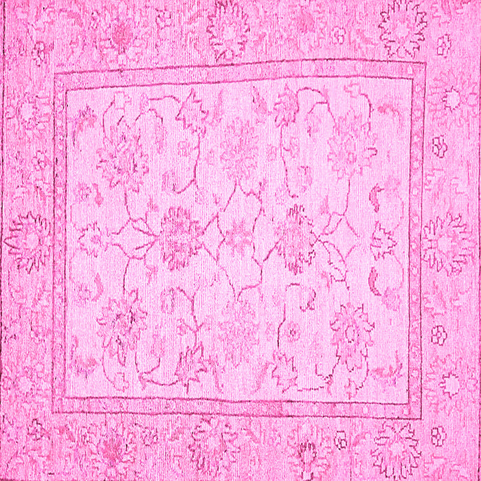 Square Machine Washable Oriental Pink Traditional Rug, wshabs472pnk