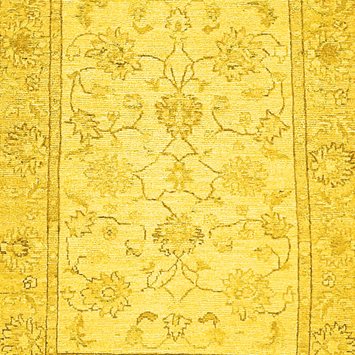 Machine Washable Oriental Yellow Traditional Rug, wshabs472yw