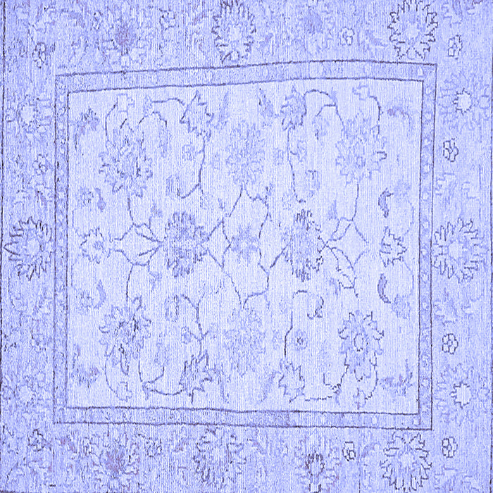 Square Oriental Blue Traditional Rug, abs472blu