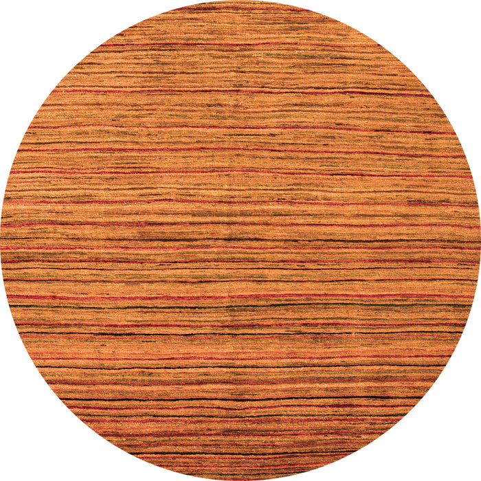 Round Abstract Orange Modern Rug, abs4730org