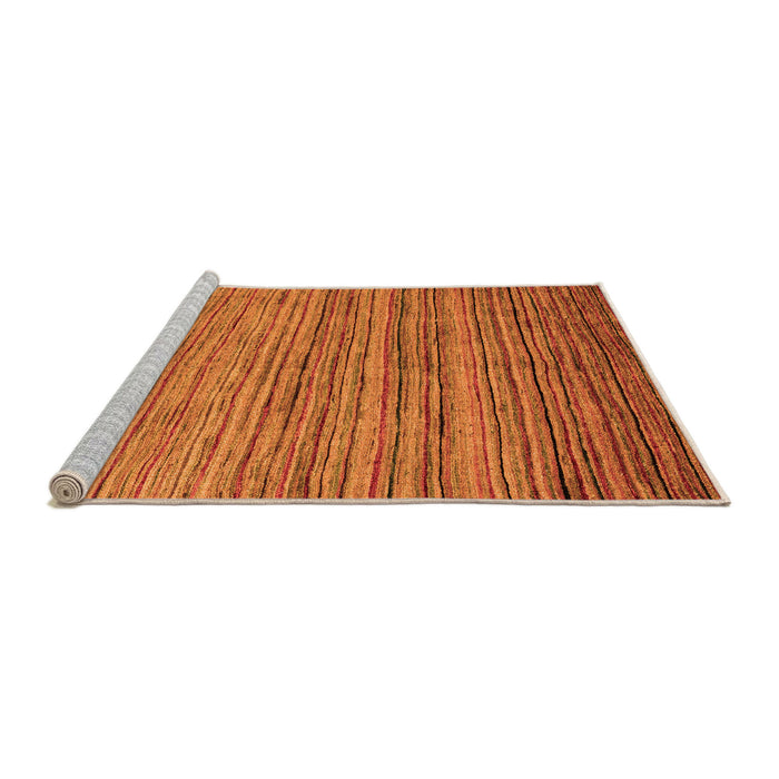 Sideview of Machine Washable Abstract Orange Modern Area Rugs, wshabs4730org