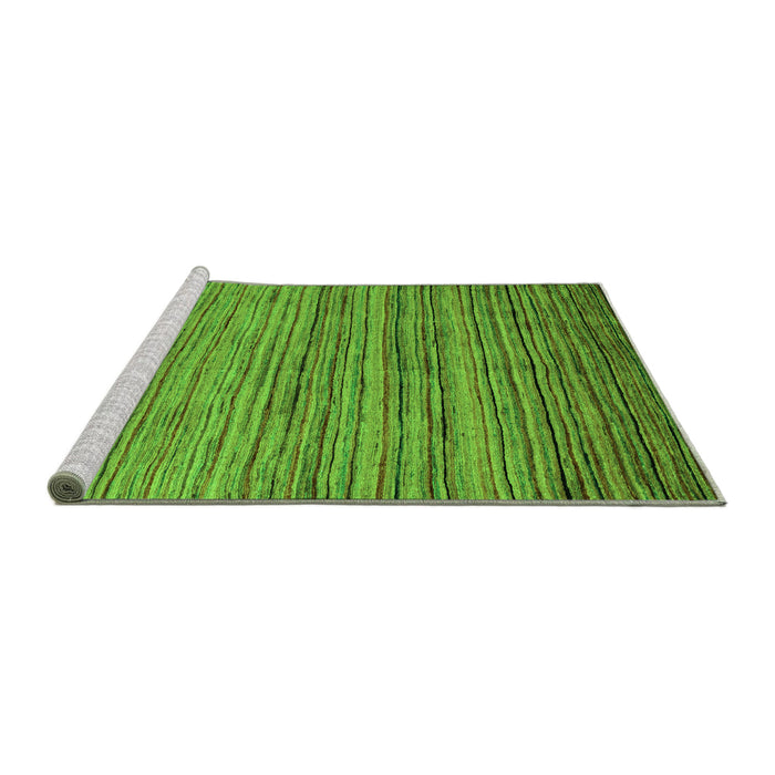 Sideview of Machine Washable Abstract Green Modern Area Rugs, wshabs4730grn