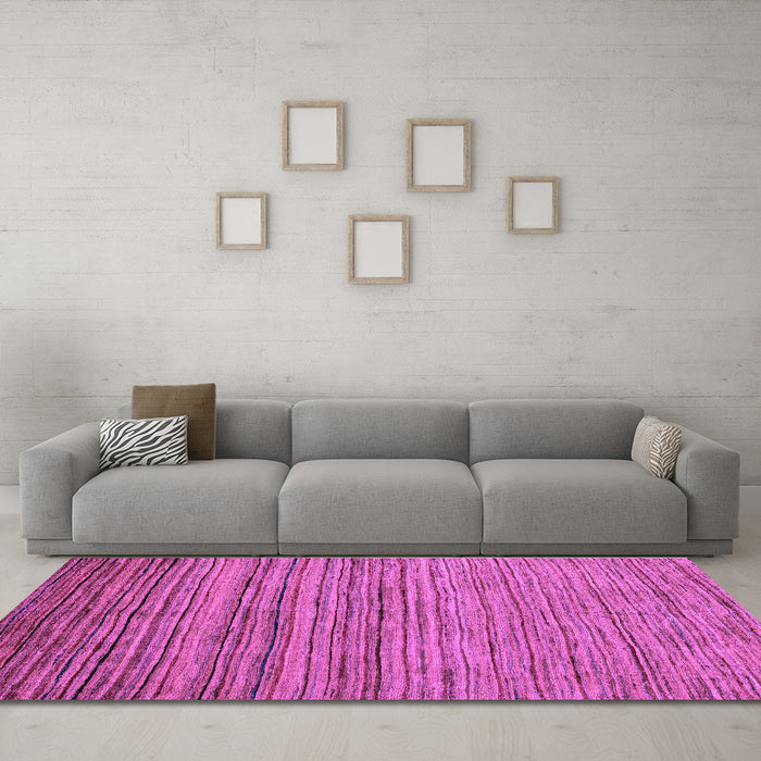 Machine Washable Abstract Purple Modern Area Rugs in a Living Room, wshabs4730pur