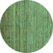 Round Abstract Turquoise Modern Rug, abs4730turq