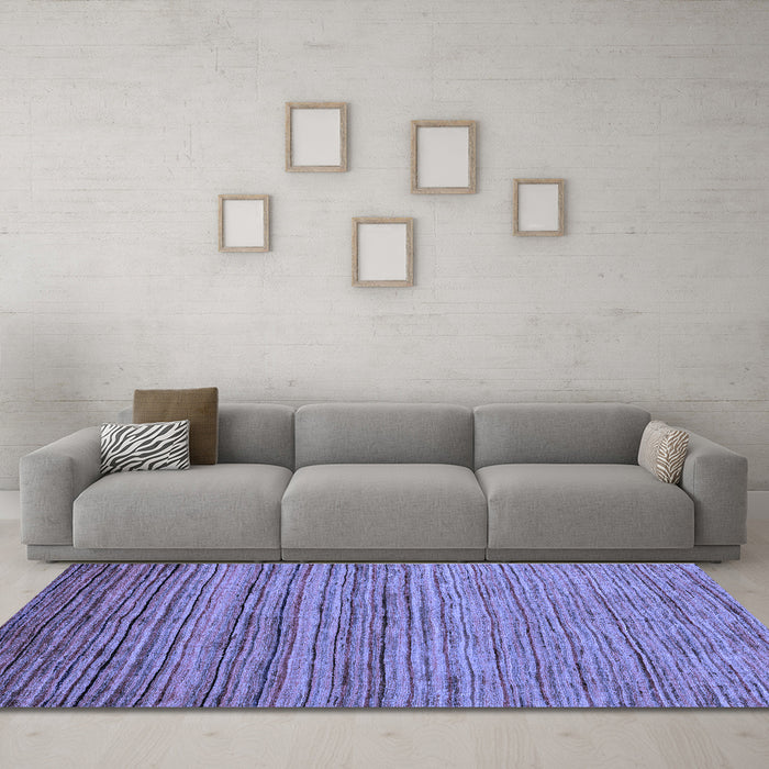 Machine Washable Abstract Blue Modern Rug in a Living Room, wshabs4730blu