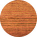 Round Machine Washable Abstract Orange Modern Area Rugs, wshabs4730org