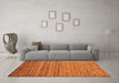 Machine Washable Abstract Orange Modern Area Rugs in a Living Room, wshabs4730org