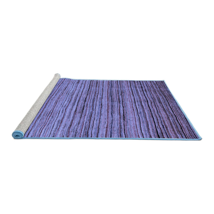 Sideview of Machine Washable Abstract Blue Modern Rug, wshabs4730blu
