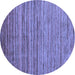 Round Abstract Blue Modern Rug, abs4730blu