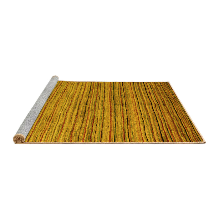 Sideview of Machine Washable Abstract Yellow Modern Rug, wshabs4730yw