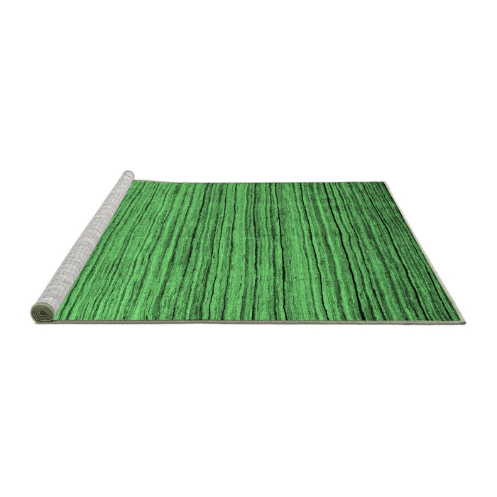 Sideview of Machine Washable Abstract Emerald Green Modern Area Rugs, wshabs4730emgrn