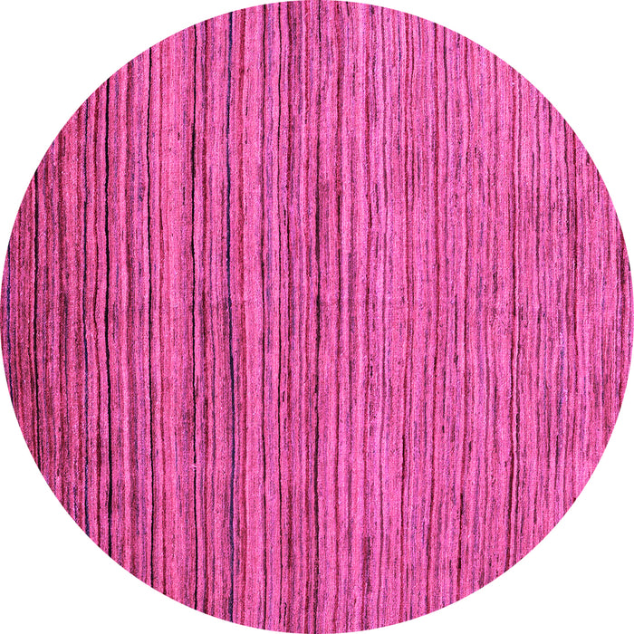 Round Machine Washable Abstract Pink Modern Rug, wshabs4730pnk