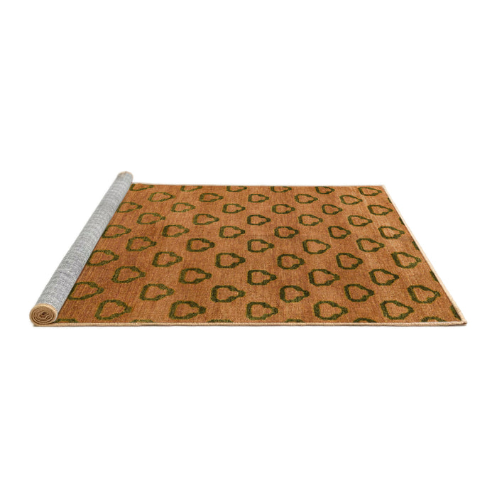 Sideview of Machine Washable Abstract Neon Orange Rug, wshabs4731