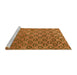 Sideview of Machine Washable Abstract Neon Orange Rug, wshabs4731