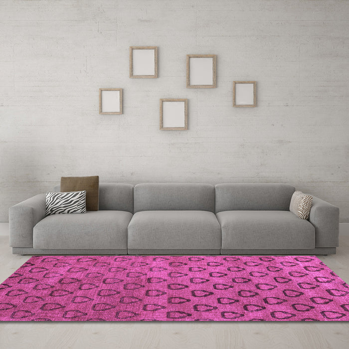 Machine Washable Abstract Purple Modern Area Rugs in a Living Room, wshabs4731pur